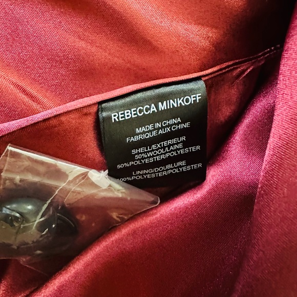 NWT REBECCA MINKOFF Black Wool Blend Double Breasted Coat - Picture 6 of 8